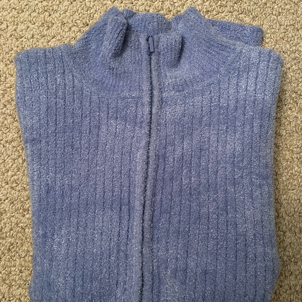 Talbots light blue zipper top size small